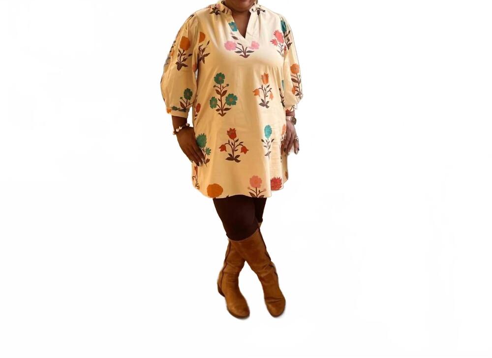 NEW LA BELLA mini dress in ecru